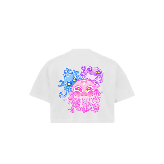 Chunky Jellyous Jelly Fish Cropped T-Shirt - White