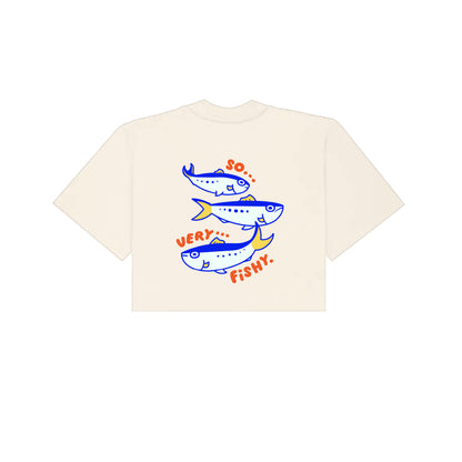 Chunky So Very Fishy Cropped T-Shirt - Cream