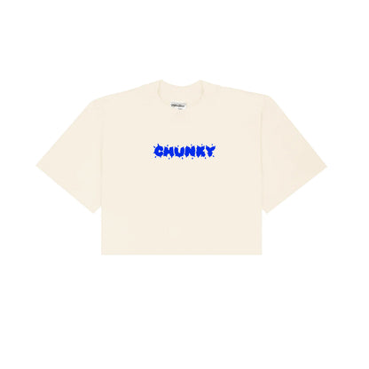 Chunky Blow Up Fish Cropped T-Shirt - Cream