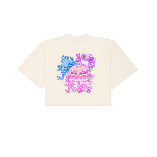 Chunky Jellyous Jelly Fish Cropped T-Shirt - Cream