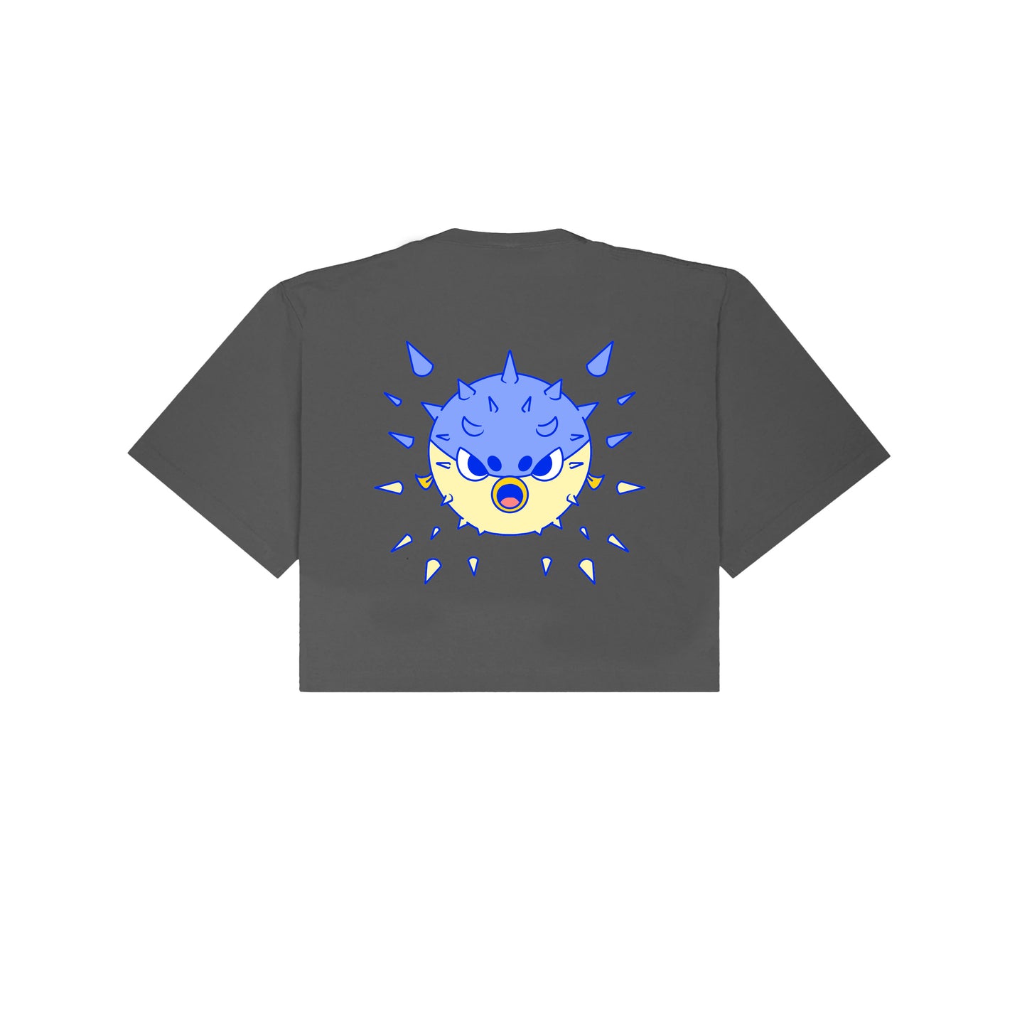 Chunky Blow Up Fish Cropped T-Shirt - Shadow