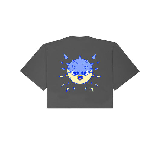 Chunky Blow Up Fish Cropped T-Shirt - Shadow
