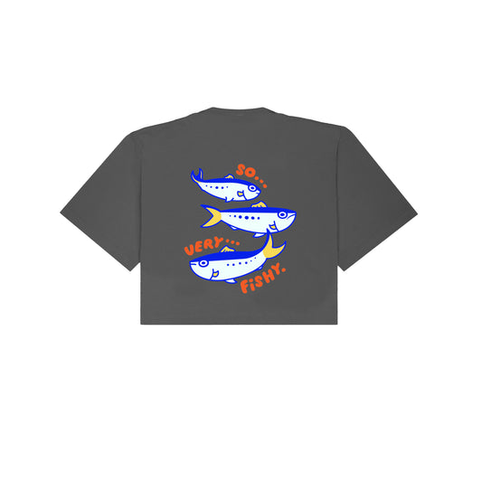 Chunky So Very Fishy Cropped T-Shirt - Shadow