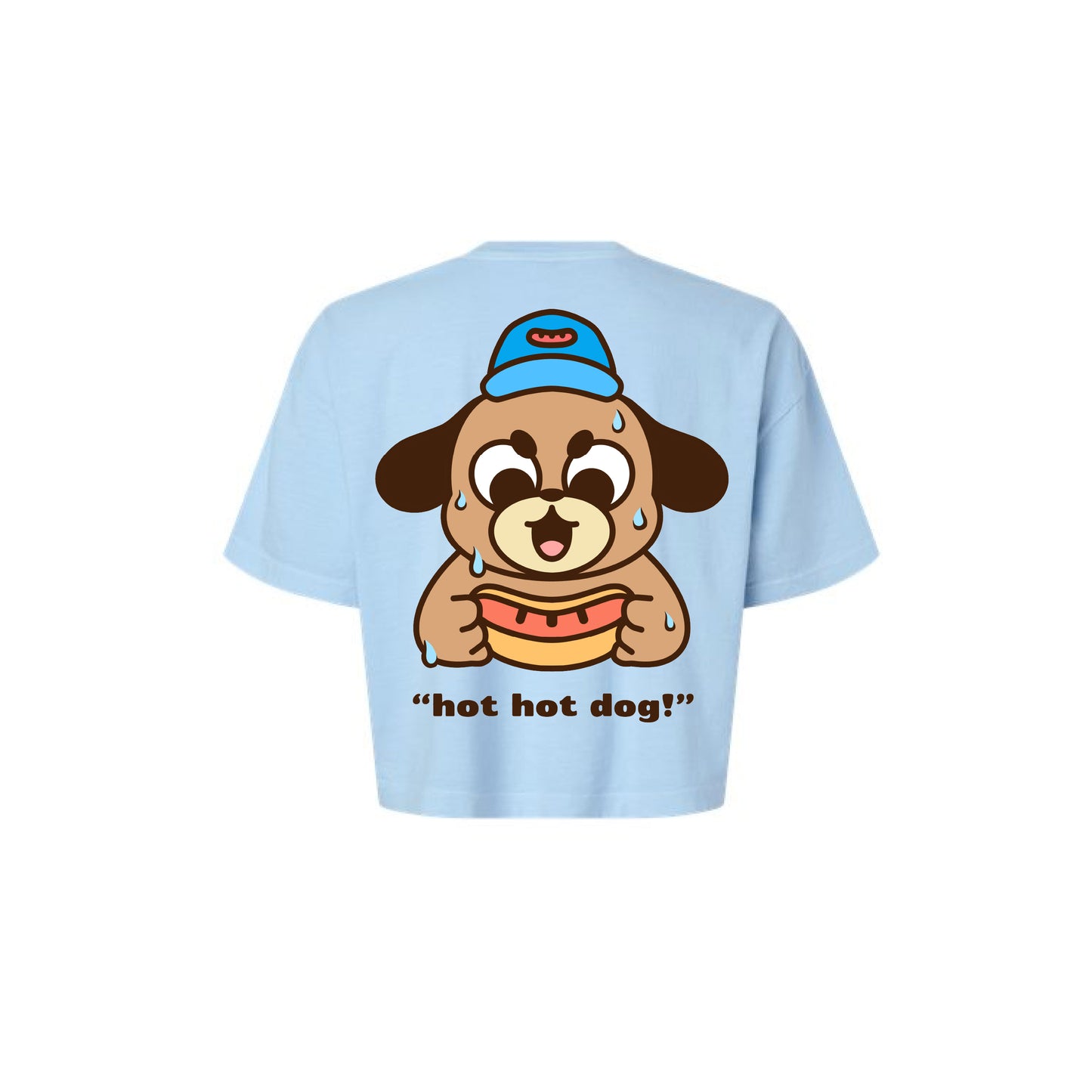 Hot Hot Dog Cropped T-Shirt - Sky Blue