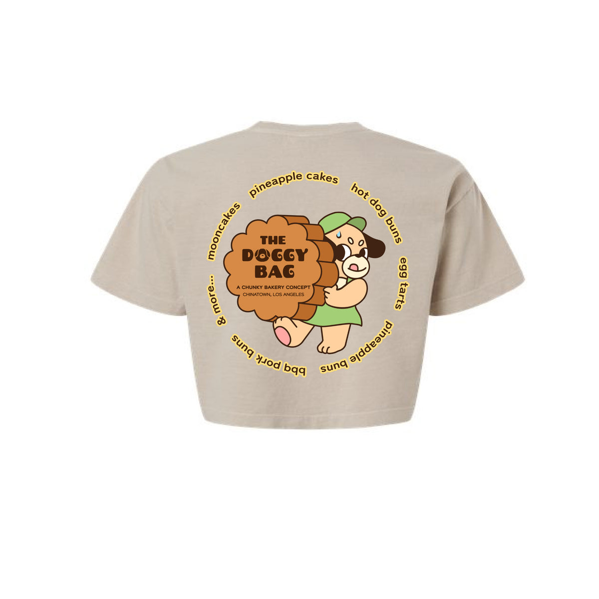 The Doggy Bag Mooncake Cropped T-Shirt - Light Brown