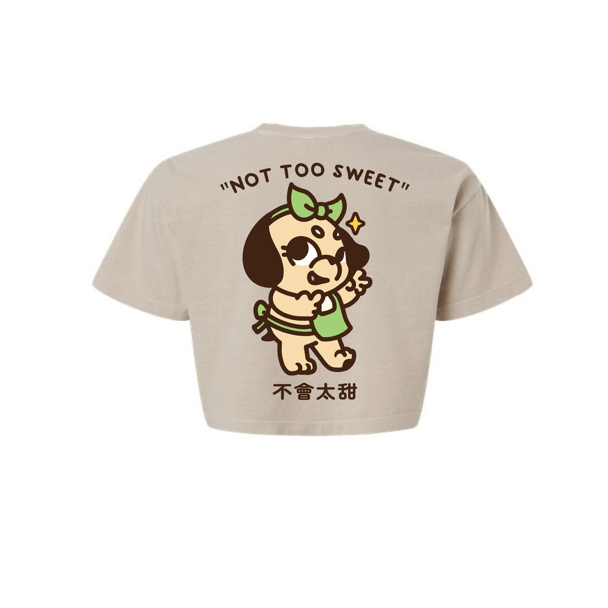 The Doggy Bag Not Too Sweet Cropped T-Shirt - Light Brown