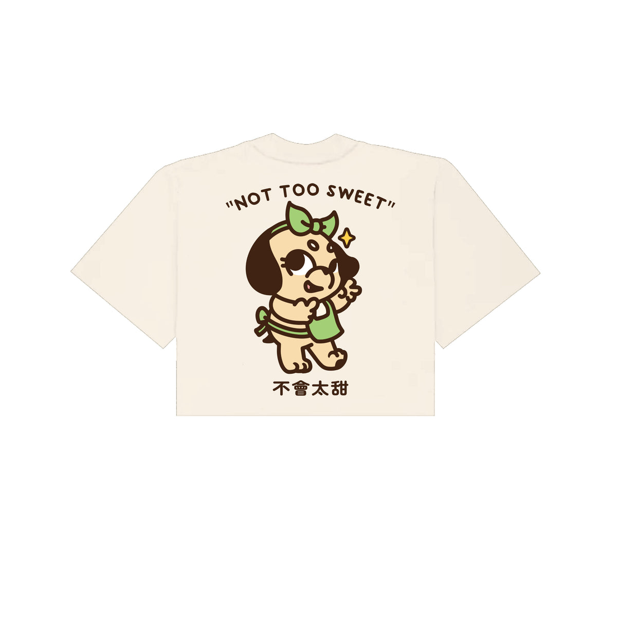 The Doggy Bag Not Too Sweet Cropped T-Shirt - Cream