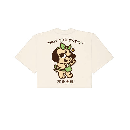 The Doggy Bag Not Too Sweet Cropped T-Shirt - Cream