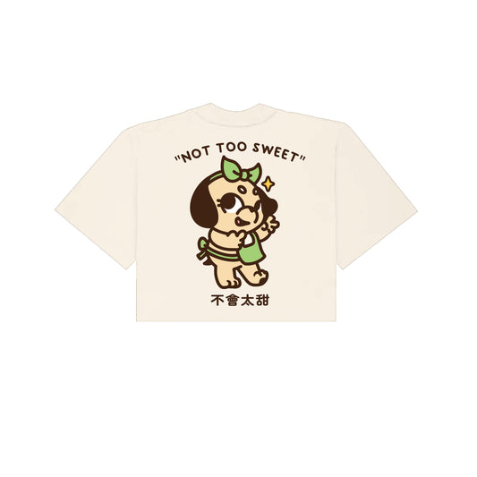 The Doggy Bag Not Too Sweet Cropped T-Shirt - Cream
