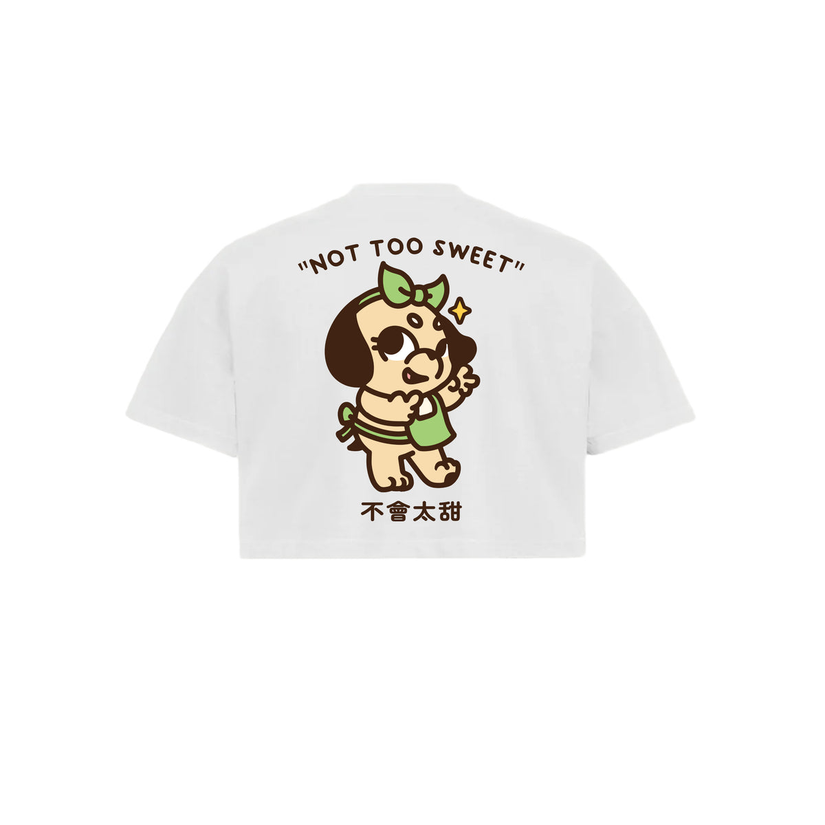 The Doggy Bag Not Too Sweet Cropped T-Shirt - White
