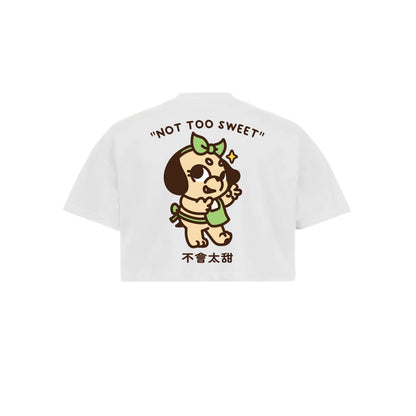 The Doggy Bag Not Too Sweet Cropped T-Shirt - White