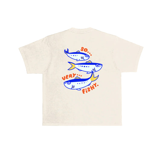 Chunky So Very Fishy Sardines T-Shirt - Cream