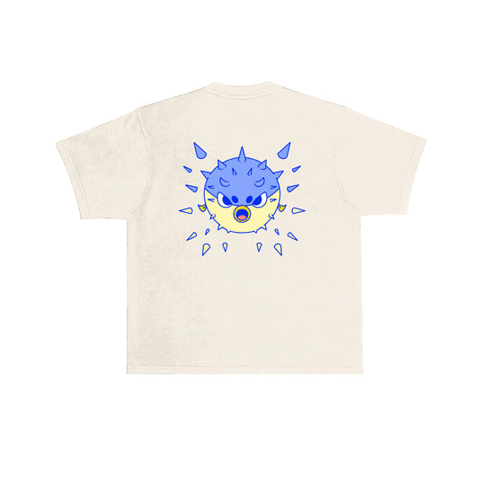 Chunky Blow Up Fish T-Shirt - Cream
