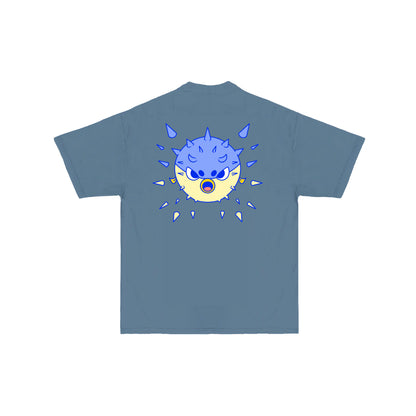 Chunky Blow Up Fish T-Shirt - Denim Blue