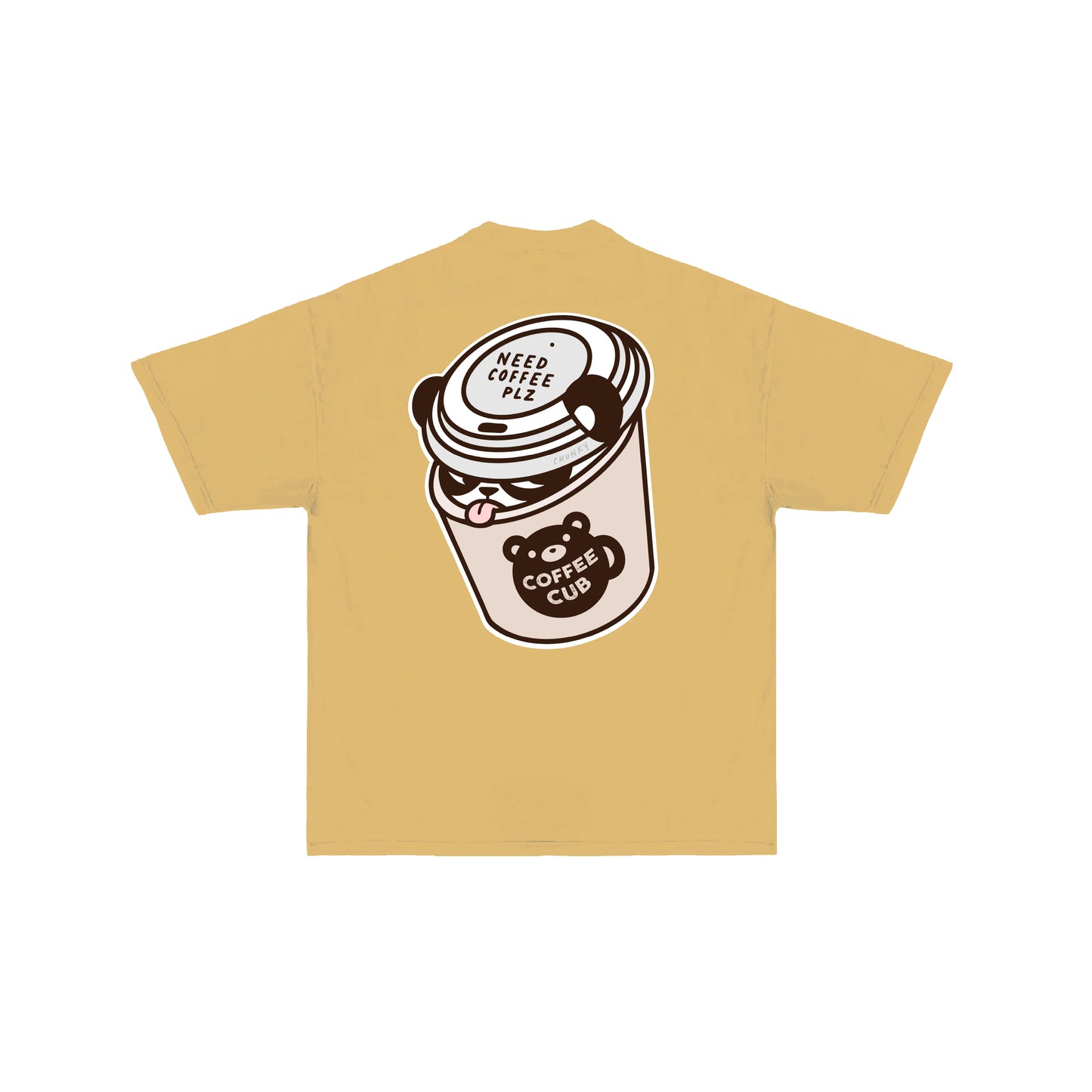 Chunky Coffee Cub T-Shirt - Mustard Yellow