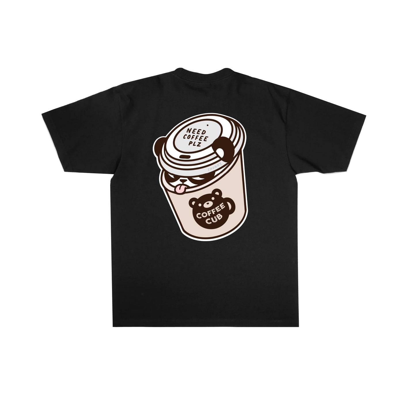 Chunky Coffee Cub T-Shirt - Black