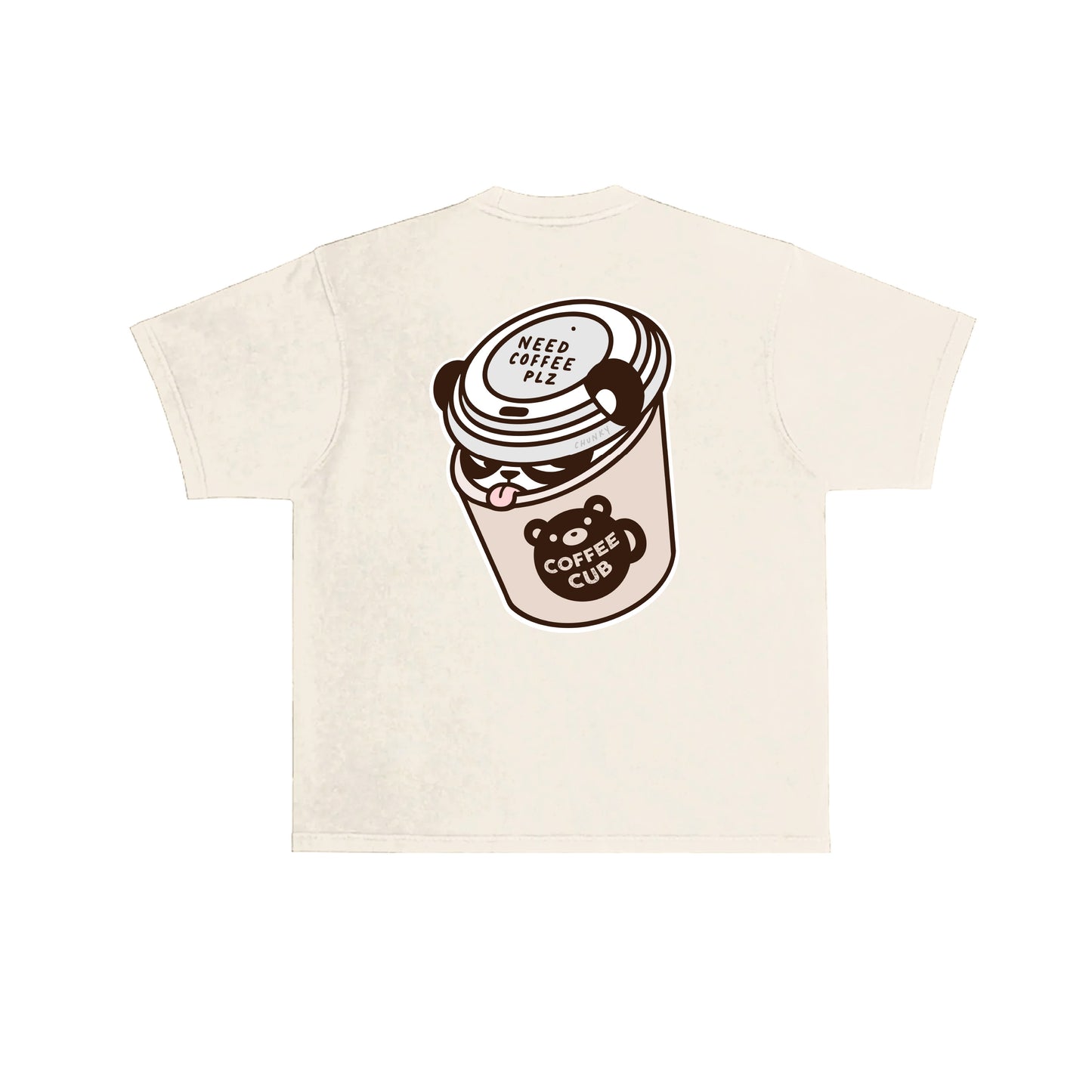 Chunky Coffee Cub T-Shirt - Cream