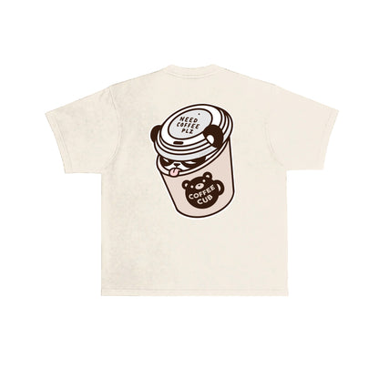 Chunky Coffee Cub T-Shirt - Cream