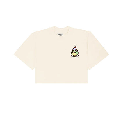 Chunky Ice Cream Frog Cropped T-Shirt - Cream