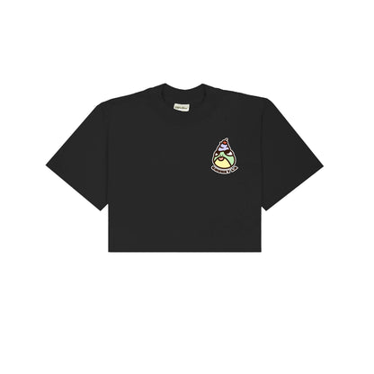 Chunky Ice Cream Frog Cropped T-Shirt - Black