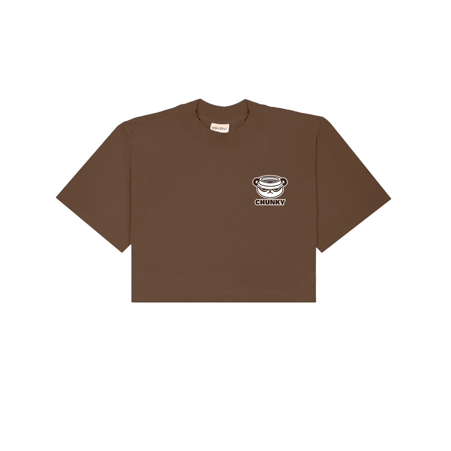 Chunky Coffee Cub Cropped T-Shirt - Brown
