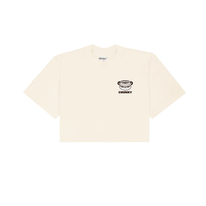 Chunky Coffee Cub Cropped T-Shirt - Cream