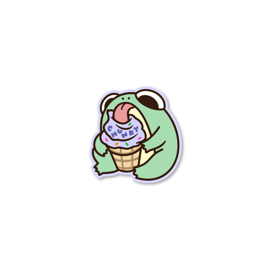 Chunky Ice Cream Frog Sticker