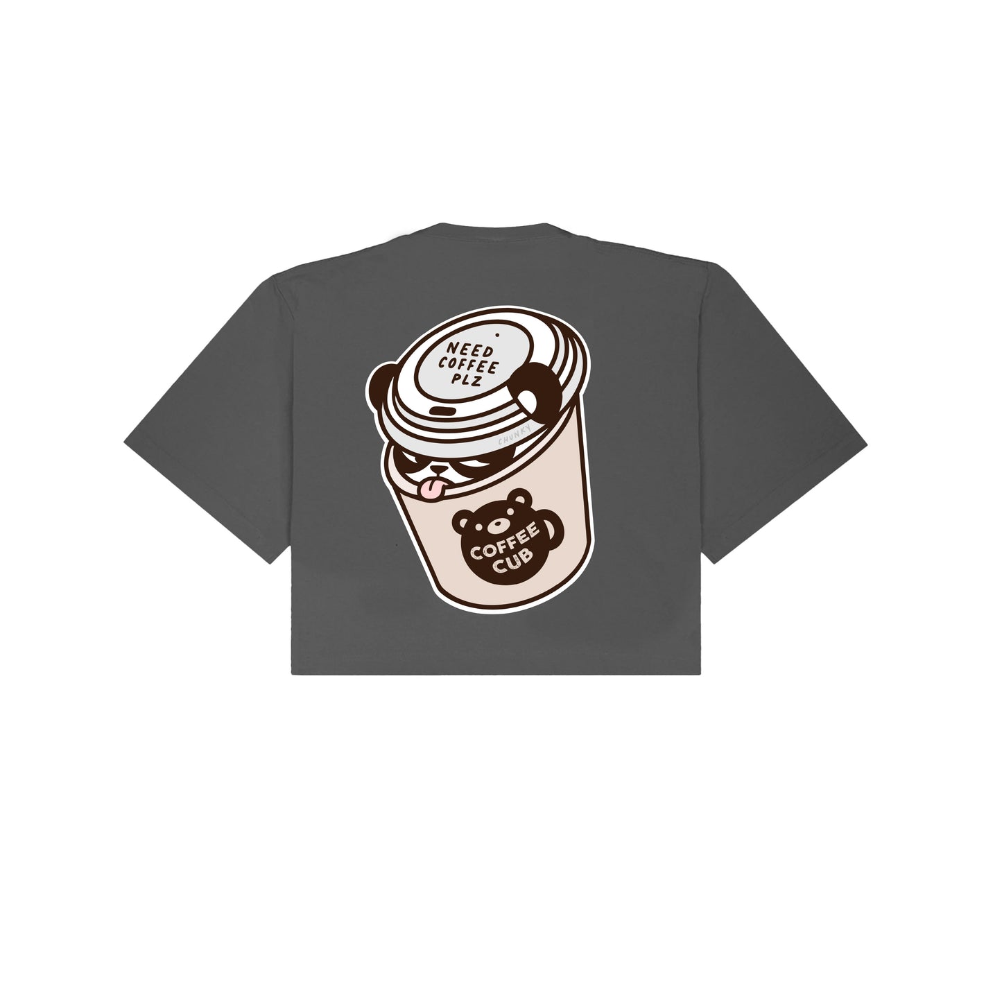 Chunky Coffee Cub Cropped T-Shirt - Shadow