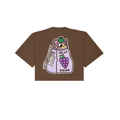 Chunky Jelly Bear Cropped T-Shirt - Brown