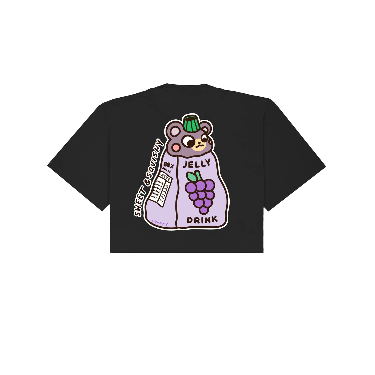 Chunky Jelly Bear Cropped T-Shirt - Black