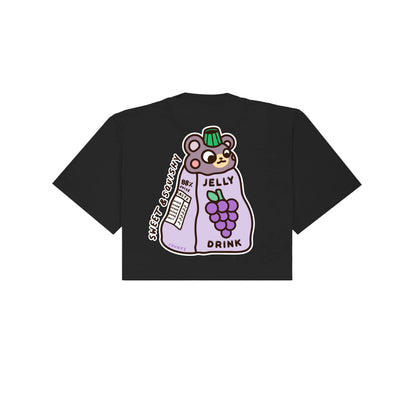 Chunky Jelly Bear Cropped T-Shirt - Black