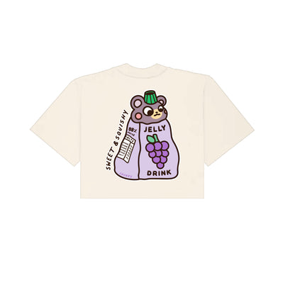 Chunky Jelly Bear Cropped T-Shirt - Cream