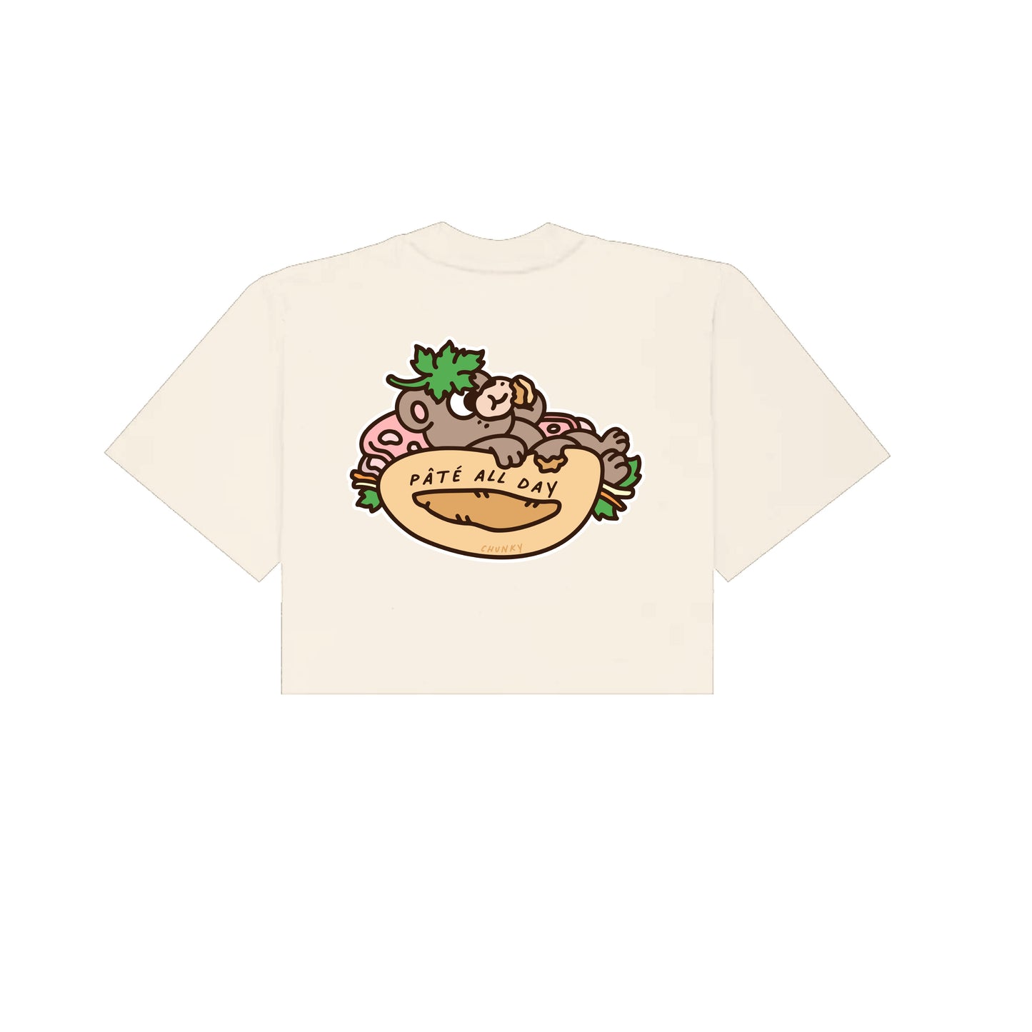 Chunky Pâté Bear Cropped T-Shirt - Cream