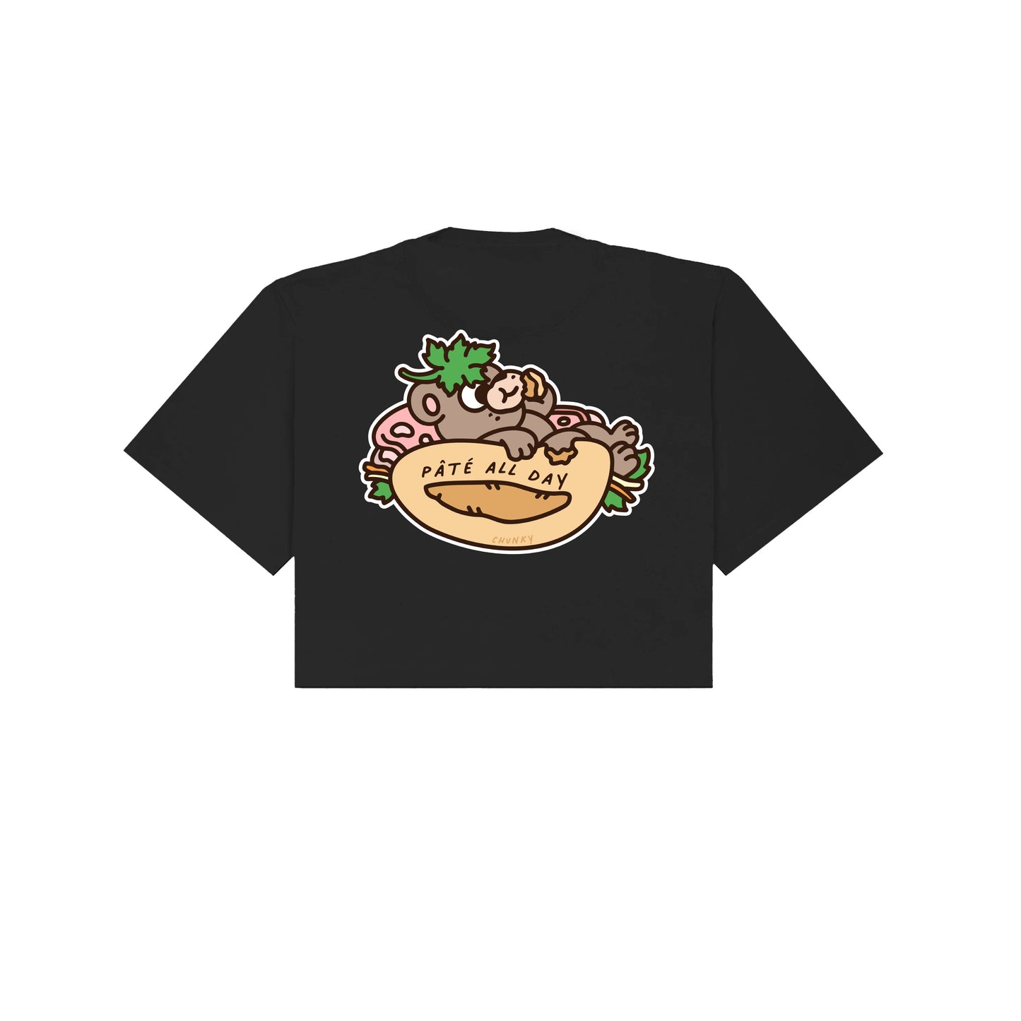 Chunky Pâté Bear Cropped T-Shirt - Black