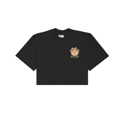 Chunky Chip Bear Cropped T-Shirt - Black