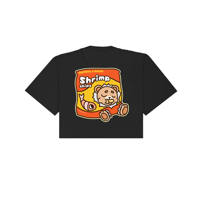 Chunky Chip Bear Cropped T-Shirt - Black