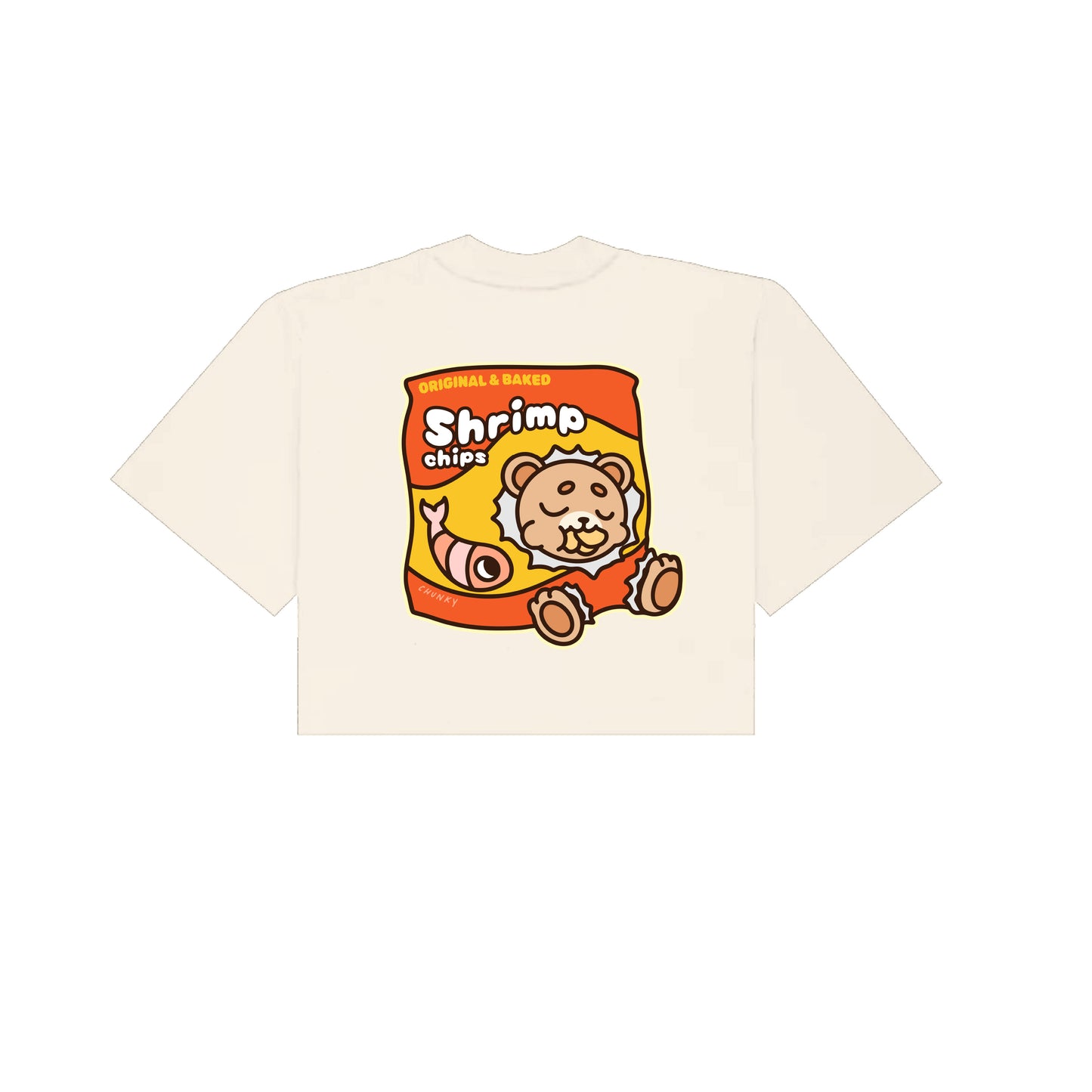 Chunky Chip Bear Cropped T-Shirt - Cream