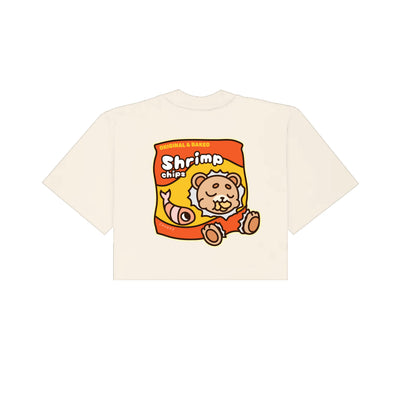 Chunky Chip Bear Cropped T-Shirt - Cream