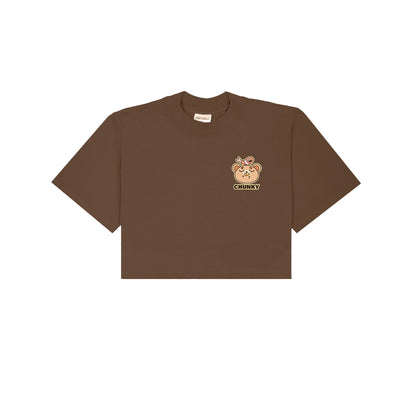 Chunky Chip Bear Cropped T-Shirt - Brown
