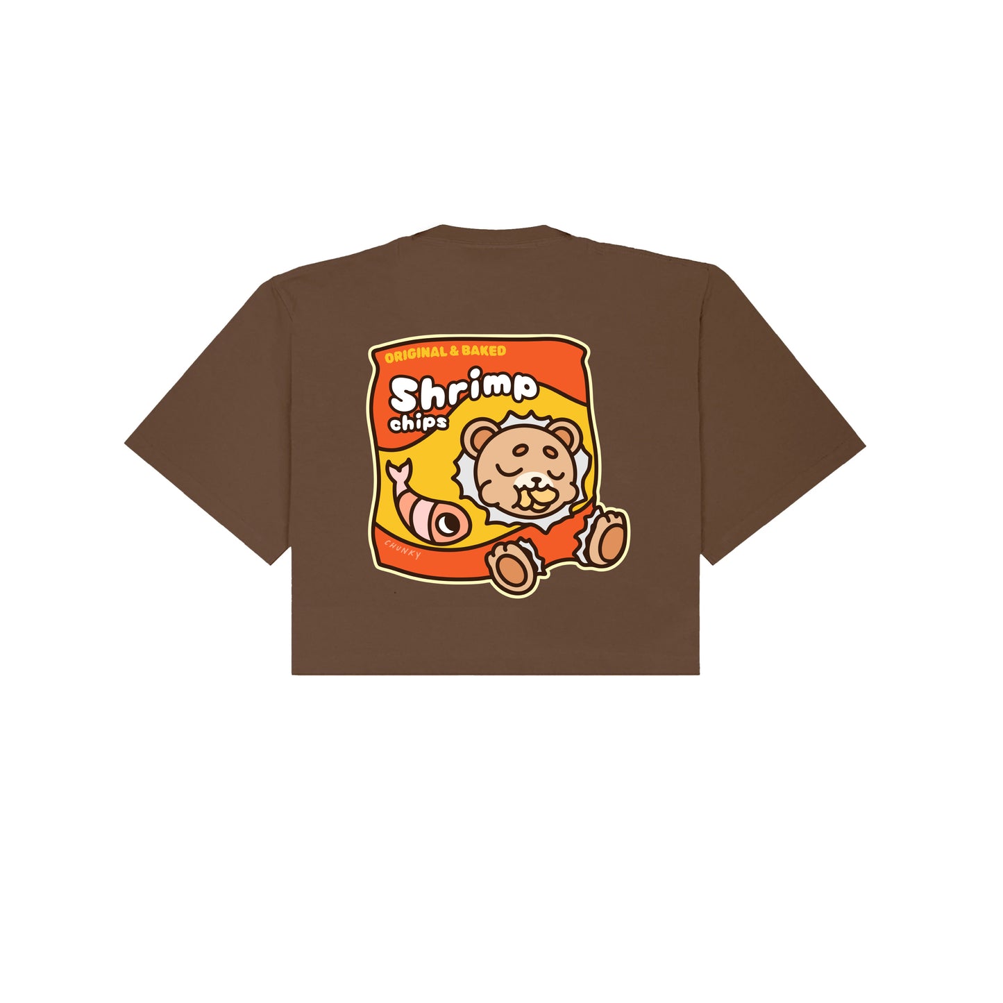 Chunky Chip Bear Cropped T-Shirt - Brown