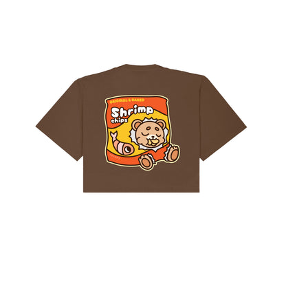 Chunky Chip Bear Cropped T-Shirt - Brown