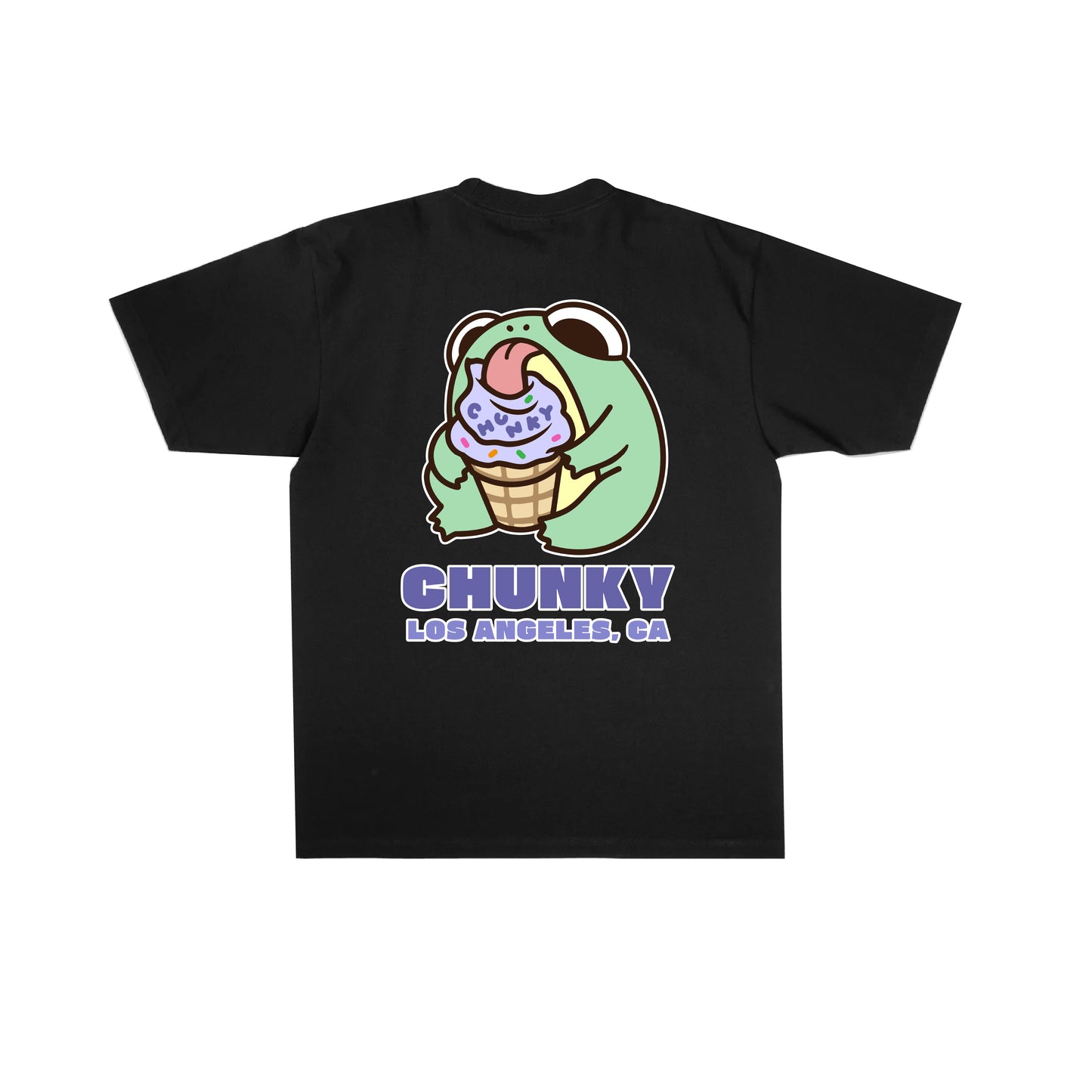 Chunky Ice Cream Frog T-Shirt - Black