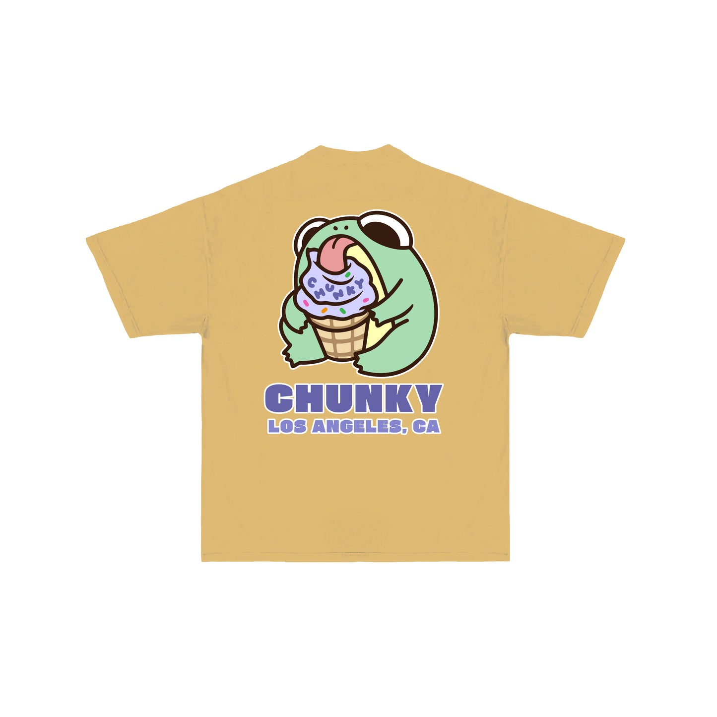 Chunky Ice Cream Frog T-Shirt - Mustard Yellow