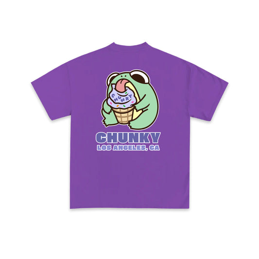 Chunky Ice Cream Frog T-Shirt - Purple