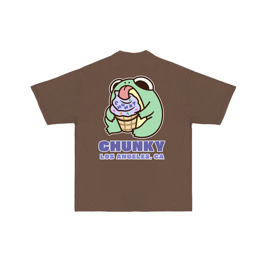 Chunky Ice Cream Frog T-Shirt - Brown