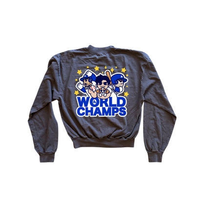 Chunky World Champs Cropped Mockneck Long Sleeve Shirt - Midnight