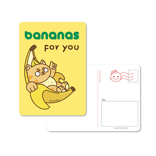 Bananas For You Cat Postcard