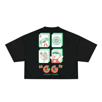 Good Game Mahjong Cropped T-Shirt - Black