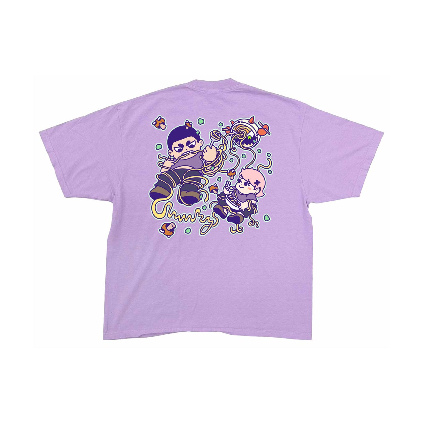Chunkyween Haunted Noodles T-Shirt - Pastel Purple