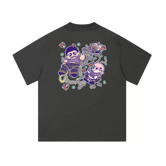 Chunkyween Haunted Noodles Mid-Cropped T-Shirt - Dark Grey